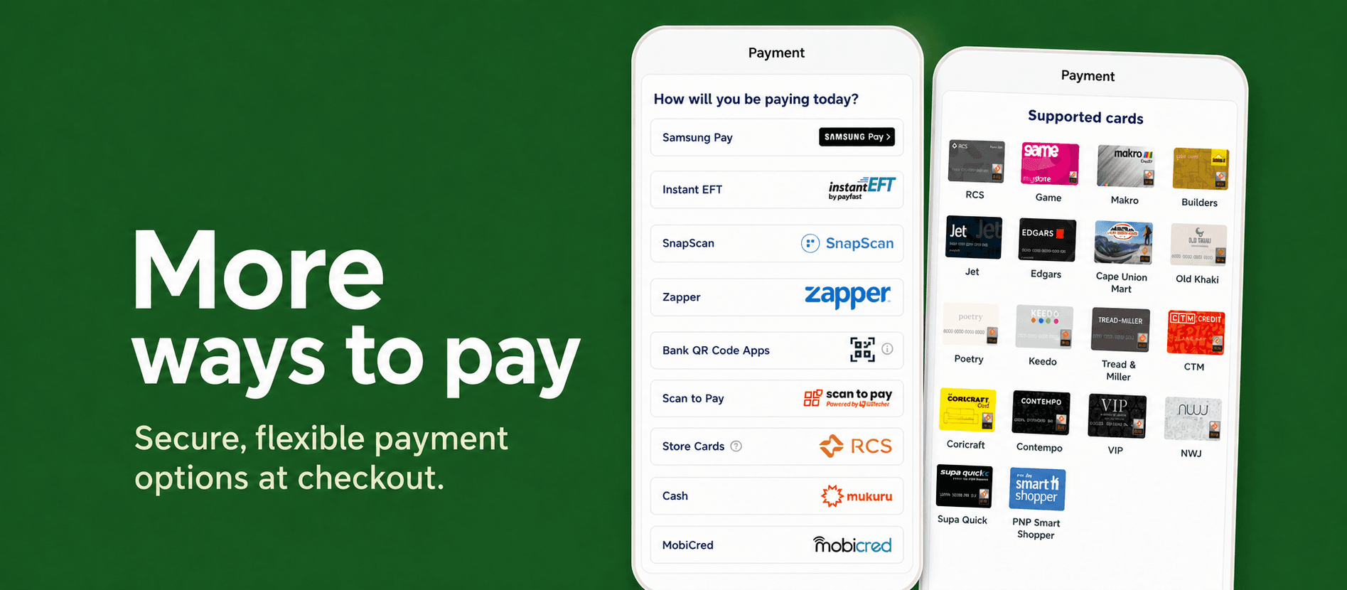 More ways to pay
