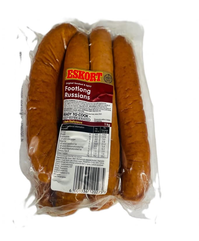 Eskort Smoked & Spicy Footlong Russian 1kg
