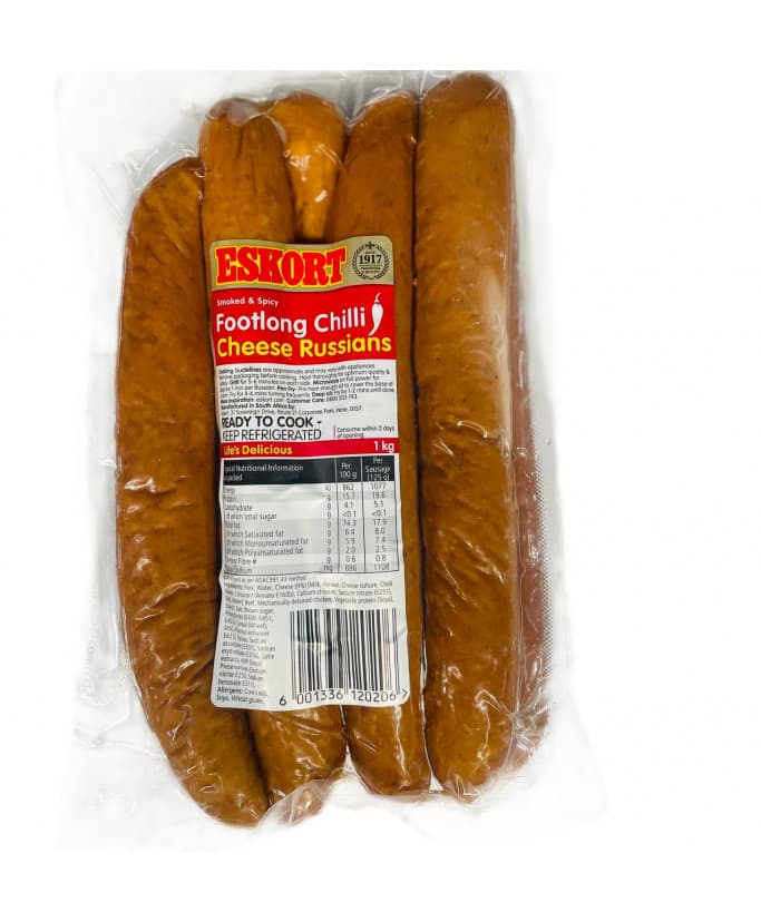 Eskort Footlong Chilli Cheese Russian 1kg